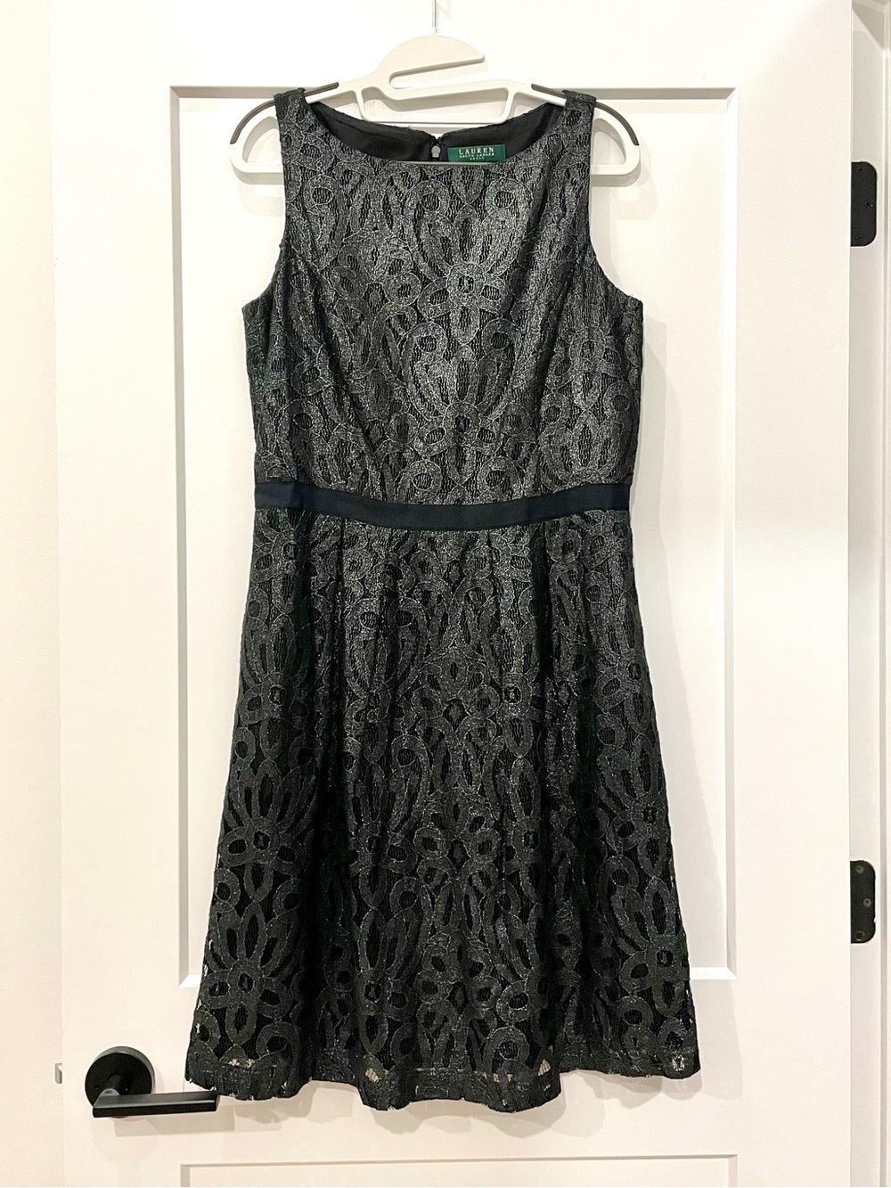 Lauren Ralph Lauren Black Lace Fit & Flare Dress – Size 10